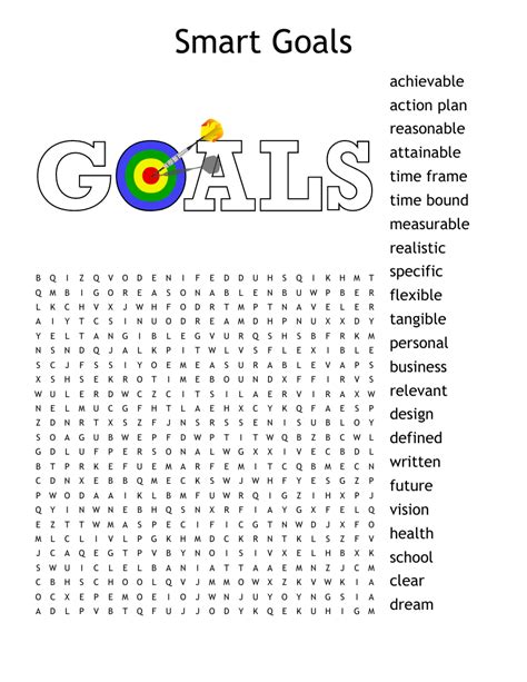 Goal Setting Wordsearch Wordmint