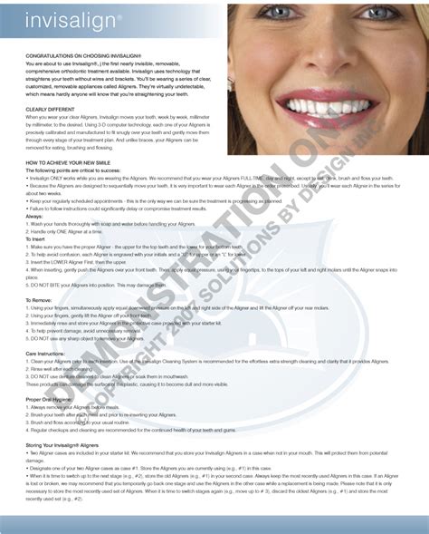 Care Use Form Invisalign