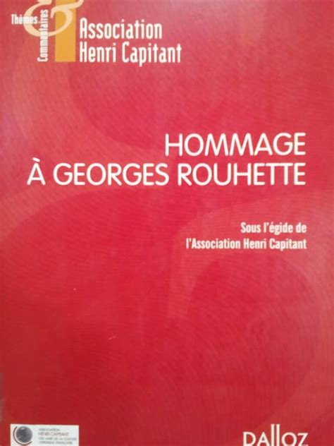 Hommage à Georges Rouhette Les Éditions Du Credij