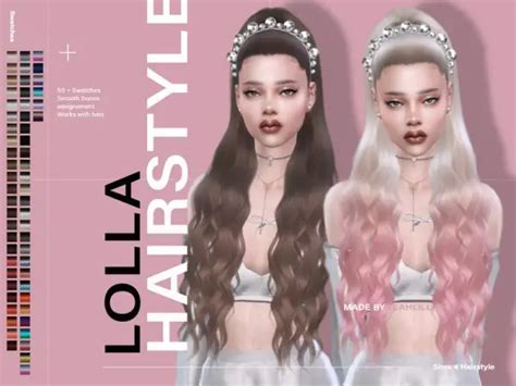 The Sims Resource Lolla Hair By Leah Lillith Sims 4 Hairs