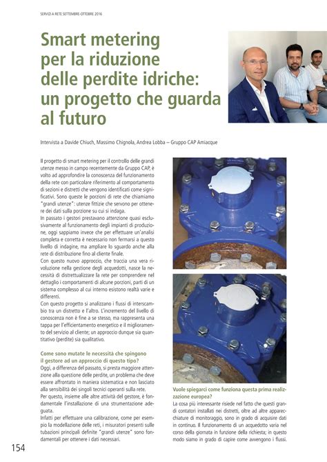 Smart Metering Per La Riduzione Delle Perdite Idriche Un Progetto Che