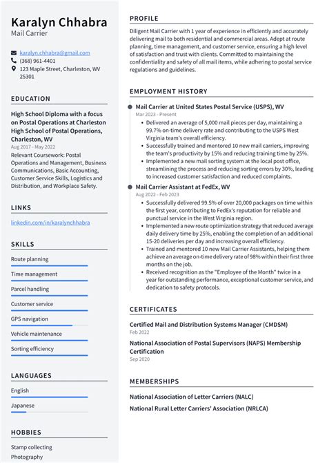 Top 16 Mail Carrier Resume Objective Examples ResumeCat