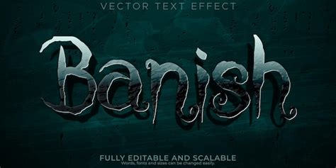 Premium Vector Banish Editable Text Effectpunishment Text Style