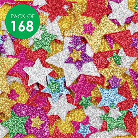 Foam Glitter Star Stickers - Pack of 168 | Foam | CleverPatch - Art ...