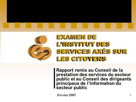 Rapport Remis Au Conseil De La Prestation Des Services Du Secteur