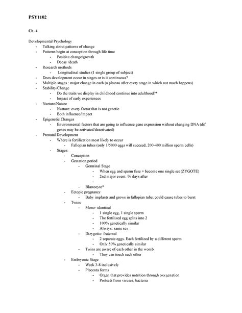 Final Exam PSY 1102 Ch 4 Developmental Psychology Talking About