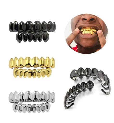 Hip Hop Gold Grillz Trendyy Environmental Smooth Gold Plaqu Grils