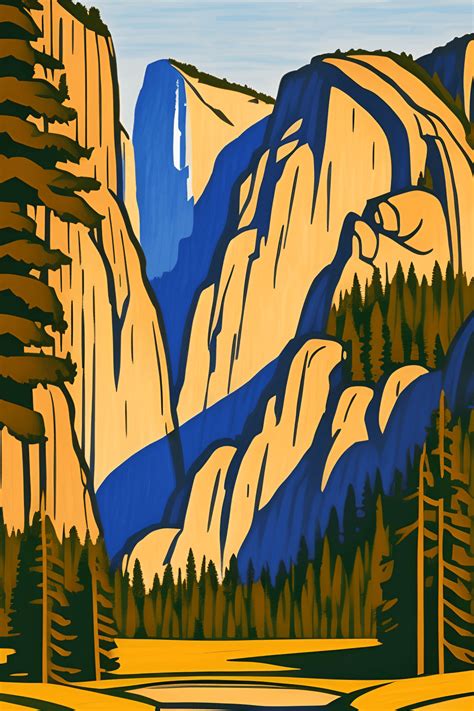 Wpa Art Style Yosemite National Park · Creative Fabrica