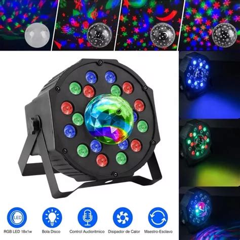 Cañon De Leds Rgb Audioritmico Automatico Multicolor 18x1 5w Meses