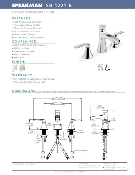 Speakman Sb 1221 E Caspian 8 In Widespread 2 Handle Bathroom Faucet In