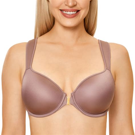 Womens Full Coverage Front Closure Bra Underwire Racerback Light