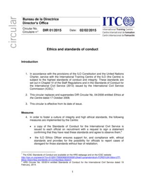 Fillable Online Itcilo Ethics Officer ITC ILO Itcilo Fax Email