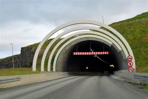 Eysturoy Tunnel Entrance Near Rubavik On Eysturoy Island Faroe Islands ...