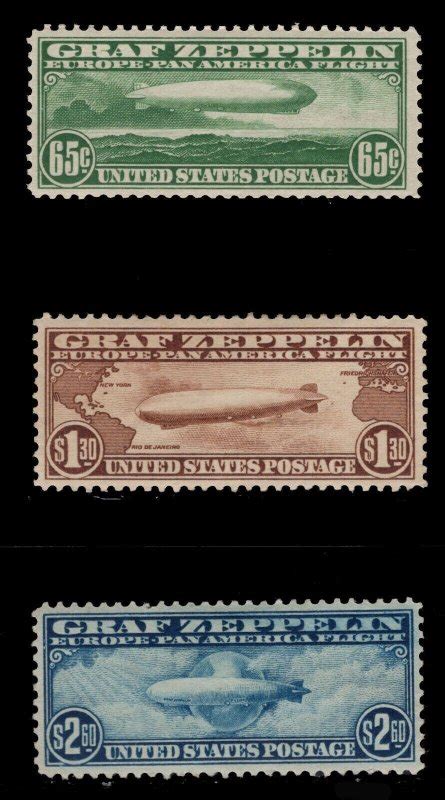 Us Stamps C C Airmail Graf Zeppelin Set Mint Og H Vf Lot