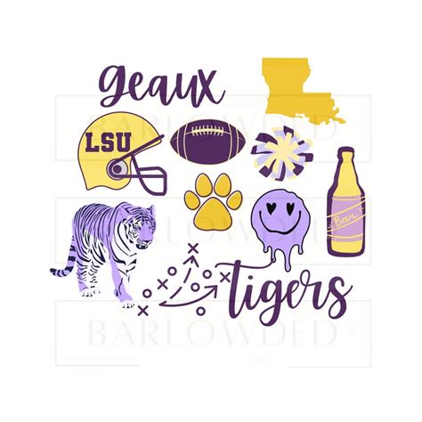 Geaux Tigers Lsu Collage Png  Svg Files 2 Font Options Etsy