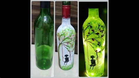 Acrylic Paint On Glass Bottles