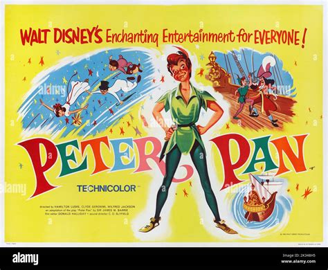 Vintage Film Poster Peter Pan Von Links Wendy Darling John Darling