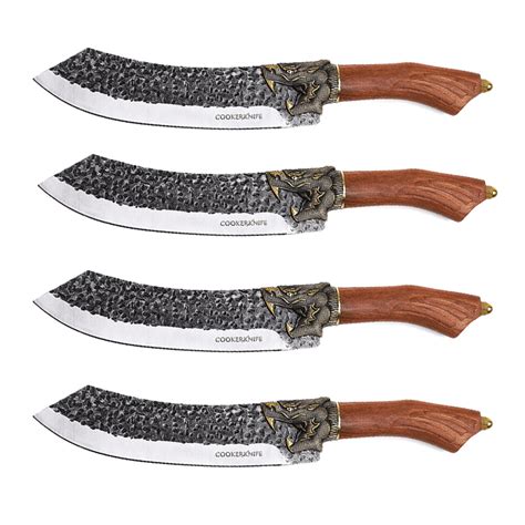 Hand Forged Chefs Knife Camping Kitchen Knife For Cooking Outdoor