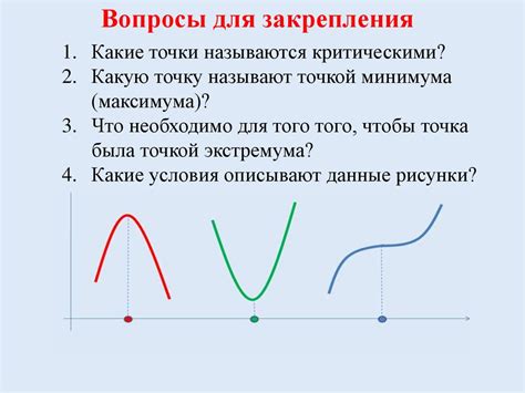 Критические точки и точки экстремума функции. Алгебра и начала анализа ...