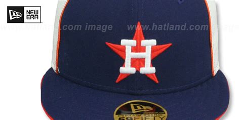 Houston Astros Cooperstown Pinwheel Navy White Fitted Hat