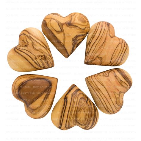 6 Olive Wood Hearts Olive Wood Carved Hearts Wedding Hearts Etsy