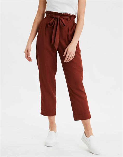 Ae High Waisted Paperbag Pant