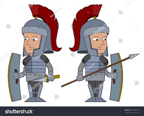 Roman Legionnaire Set Warriors Sword Spear Stock Vector 150934106