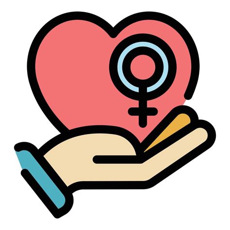 Woman Empowerment Heart Care Icon Color Outline Vector 15888842 Vector