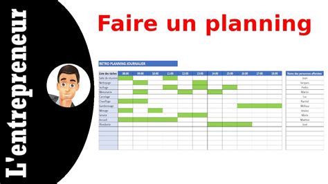 Faire Un Planning Journalier Hebdomadaire Sur Excel Youtube