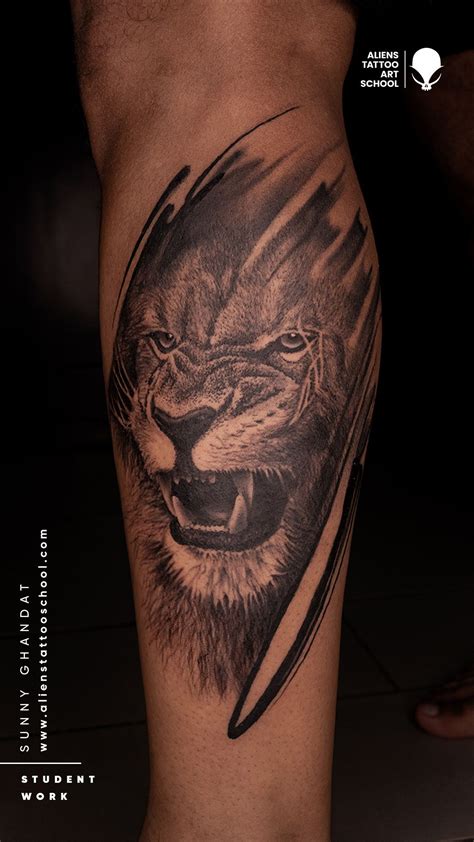 Majestic Roar- Lion Tattoo! | Tattoo work, Alien tattoo, Band tattoo ...