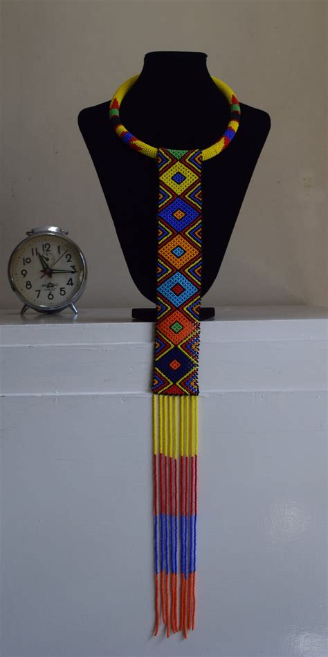 African Maasai Handmade Beaded Necklace Tribal Statement Etsy