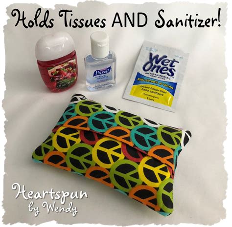 Pocket Travel Tissue And Sanitizer Holder With Back Pocket Feminine Product Holder Travel