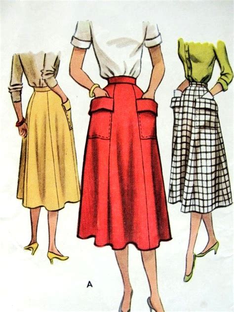 1950s Skirt Pattern Mccall 8494 Easy To Wear Skirt With Large Pockets Waist 30 Vintage Sewing