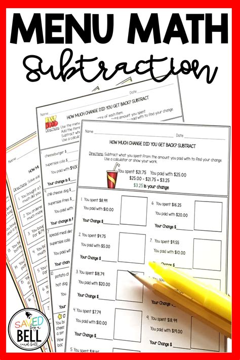 30 Menu Math Worksheets Worksheets Decoomo