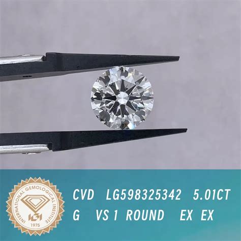 Round Brilliant Cut 4 61ct G Color CVD Lab Grown Diamond