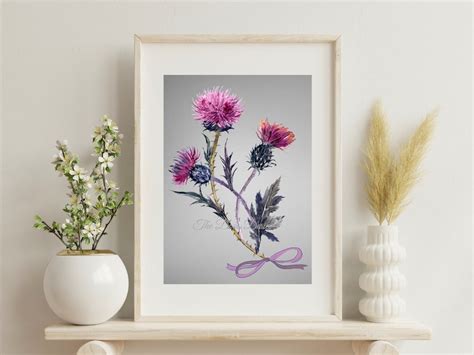 Scottish Thistle Print Scottish Gifts Scottish Wall Art Thistle Art