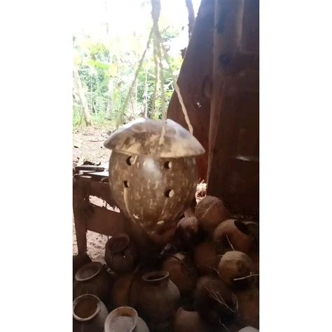 Kap Lampu Gantung Dari Batok Kelapa Unik Jadul Natural Alami Tempurung