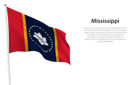 La Bandera Aislada De Mississippi Es Un Estado De Los Estados Unidos