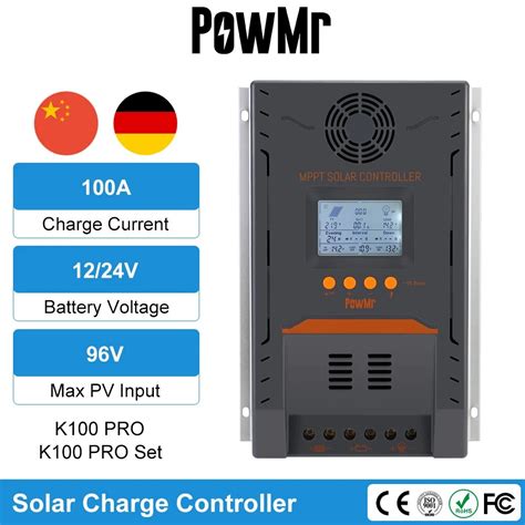 PowMr contrôleur de Charge MPPT pour batterie régulateur solaire