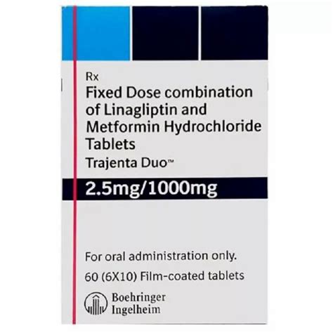 Trajenta Duo 25 Mg Tab Linagliptin Packaging Size 10 X 10 Tablet At