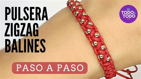 Cómo hacer pulsera zigzag con balines o cuentas Beaded string