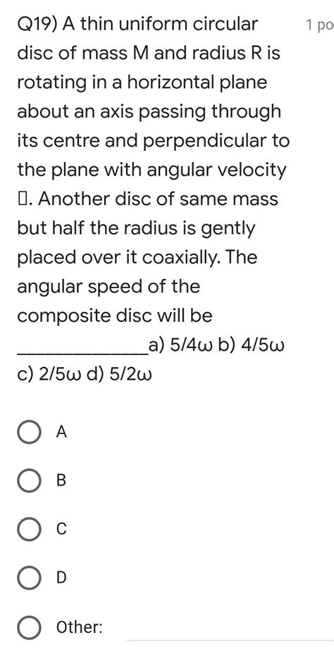 Answered Q19 A Thin Uniform Circular Disc Of Mass M And Radius R Is