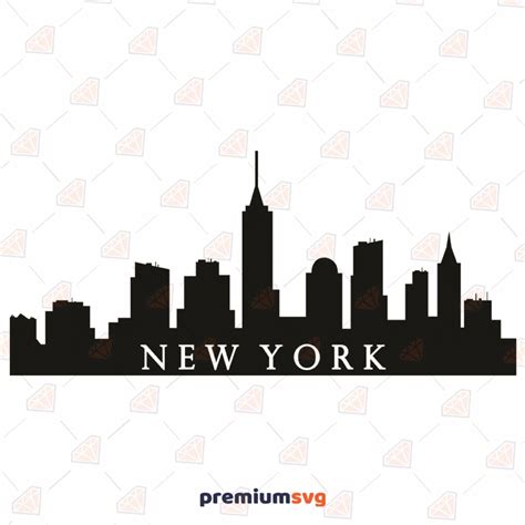 New York Skyline Silhouette Svg Cut File New York Vector Instant