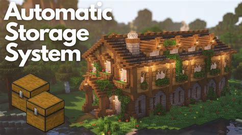 AUTOMATIC STORAGE SYSTEM Minecraft Tutorial Java Bedrock 1 21