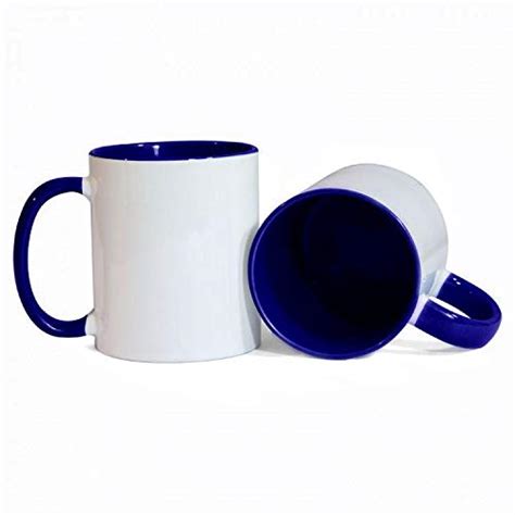 Buy Ceramic Blank Sublimation Inner Rim Color Blue Mug Coated Coffee