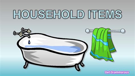 Household Items English Vocabulary Types Of Household Items Youtube