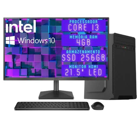 Computador Completo 3green Desktop Intel Core I3 4GB Monitor 21 5 Full