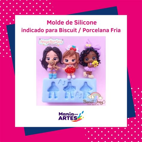 Molde De Silicone Para Biscuit E Porcelana Fria Kit Jessy Angellartes