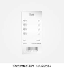 Realistic Paper Shop Receipt Barcode Vector Stock Vector Royalty Free