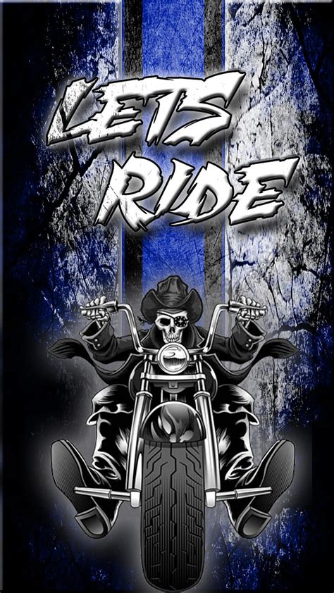 Lets Ride Biker Davidson Goth Grunge Harley Motorcycle Skull HD